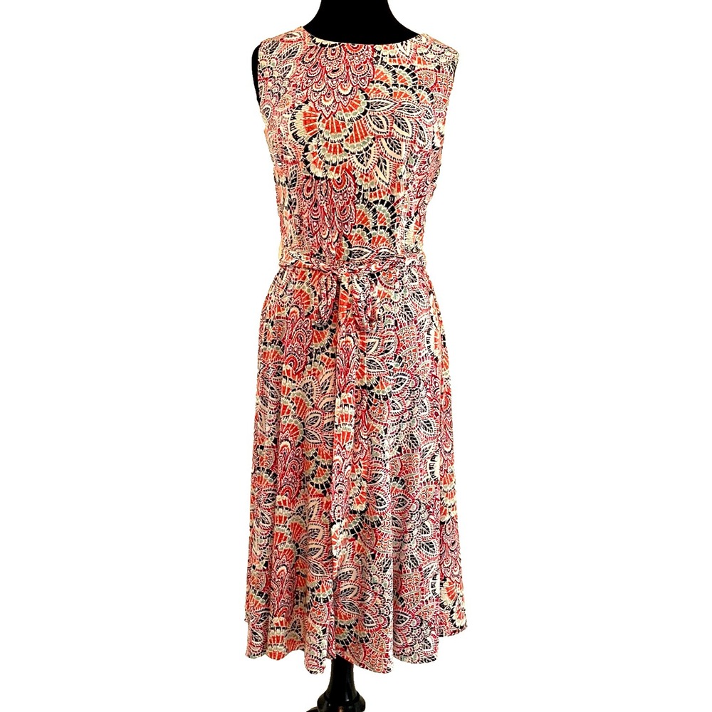 Shelby &‎ Palmer Dress Size 10 Multicolor Floral Belted Summer Sleeveless Women